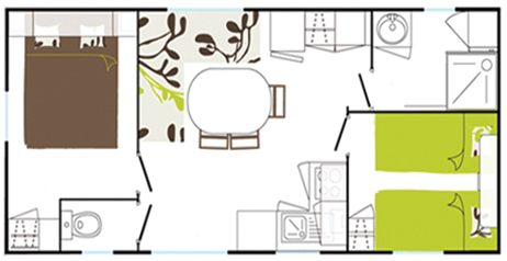 plan du mobil-home 30 m²